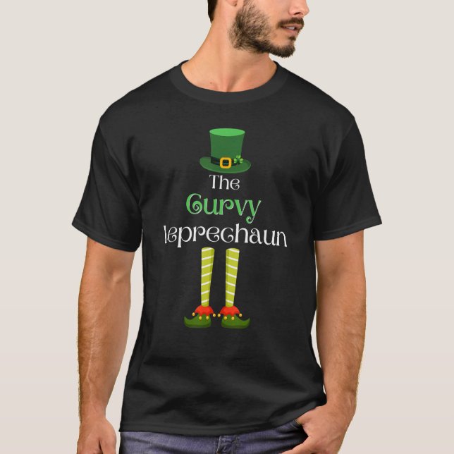 Curvy Leprechaun Matching Family Group St. Patrick T-Shirt (Vorderseite)