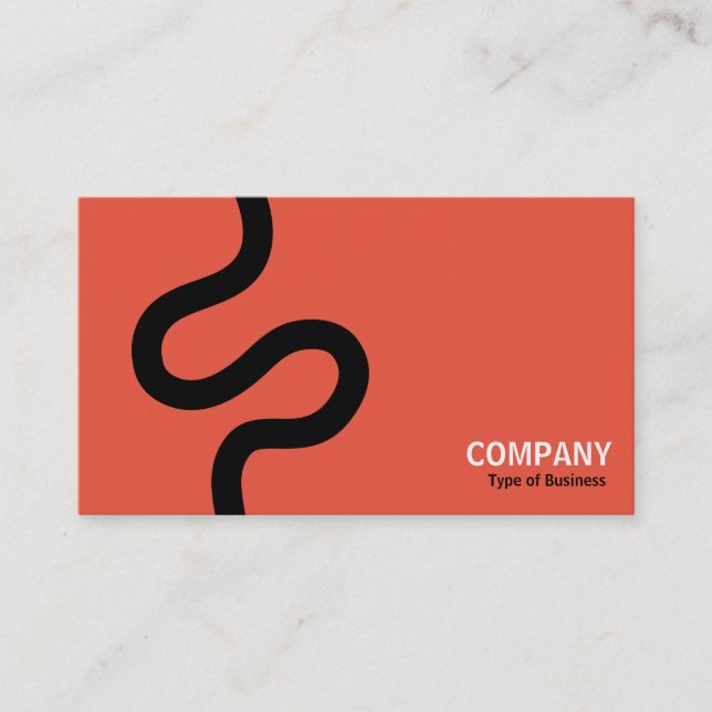 Curvy Line 02 - Schwarz auf Orange Visitenkarte (Vorderseite)