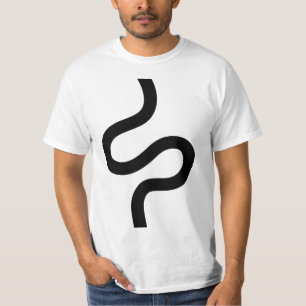Curvy Line 02 - Schwarz auf Weiß T-Shirt