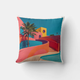 Curvy Post-Modern Memphis Pattern | Soft Geometric Kissen