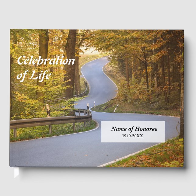 Curvy Road Feier zum Gedenken an das Leben Gästebuch (Vorderseite)