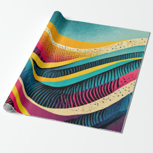 Curvy Texturen in lebhaften Farben Geschenkpapier