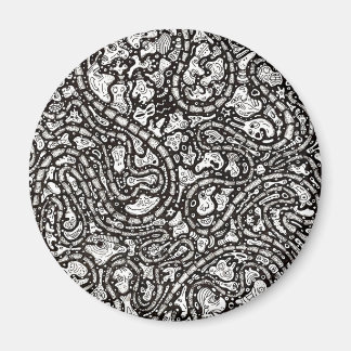 Curvy Twisty Cartoon Weird Faces Design Magnet