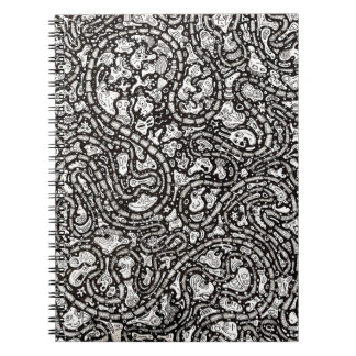 Curvy Twisty Cartoon Weird Faces Design Notizblock