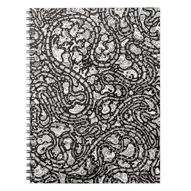 Curvy Twisty Cartoon Weird Faces Design Notizblock (Vorderseite)