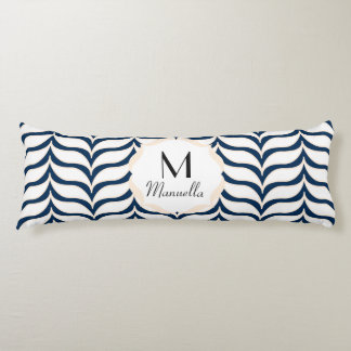 Curvy White Tan Chevrons Mit Monogramm Seitenschläferkissen
