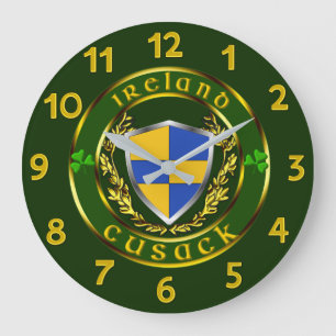 Cusack Irish Shield Große Wanduhr