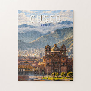 Cusco Peru Illustration Reise Kunst Vintage