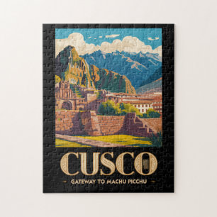 Cusco Peru Illustration Reise Kunst Vintage