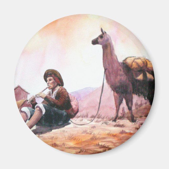 Cusco Peru Llama Picture Magnet (Vorne)