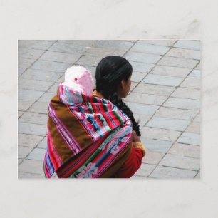 Cusco, Peru, Mutter und Kind 2 Postkarte