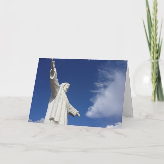 cusco Statue Feiertagskarte (Vorderseite)