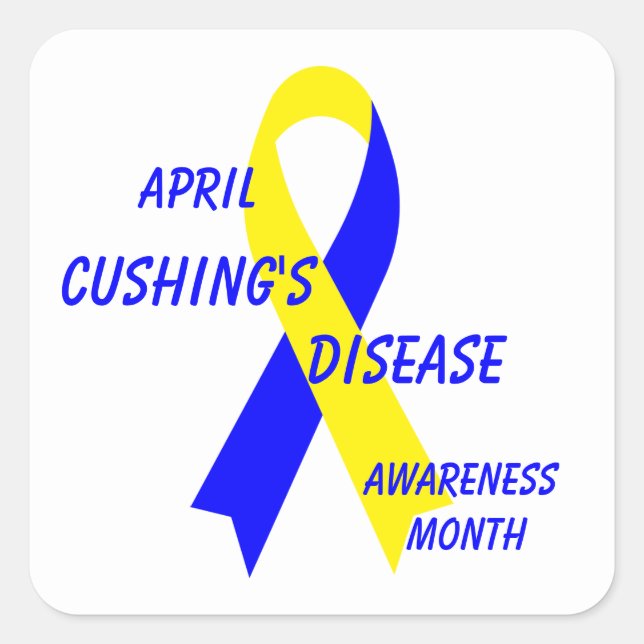Cushing Disease Awareness Ribbon von Janz Quadratischer Aufkleber (Vorderseite)