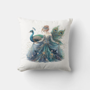 Cushion Women Peacock Kissen
