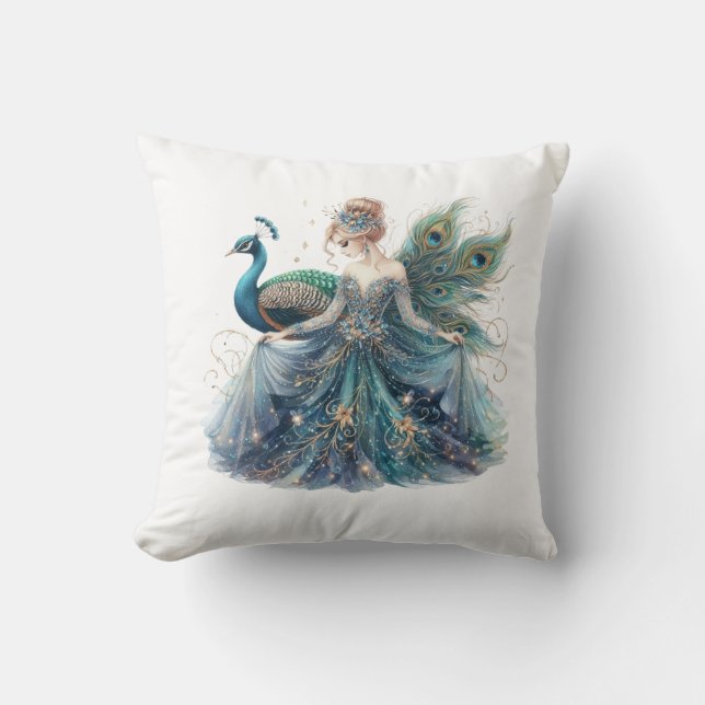Cushion Women Peacock Kissen (Vorderseite)