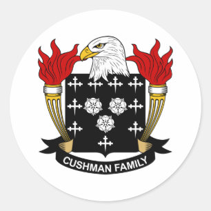 Cushman Familienwappen Runder Aufkleber