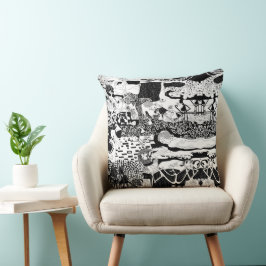 Cusion Pillow Funky Dancing Man Pattern Artwork Kissen