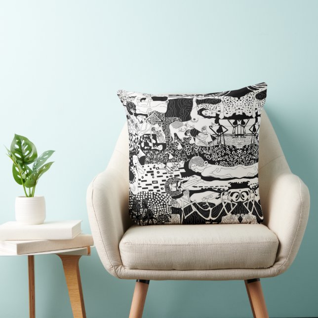 Cusion Pillow Funky Dancing Man Pattern Artwork Kissen (Stuhl )