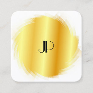 Cusom Gold Look Moderne elegante Monogram Vorlage Quadratische Visitenkarte
