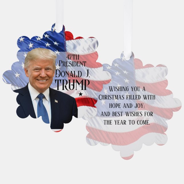 Cusom Text 47. Präsident Trump 2024 Amerikanische  Ornament Karte (Vorderseite/Rückseite)