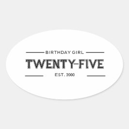 Cusomized Birthday Girl Ovaler Aufkleber