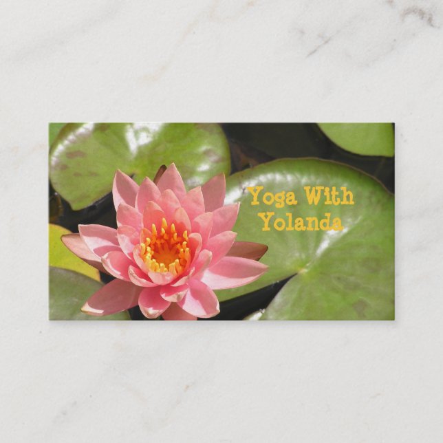 CUST.BUS.CARD, "SALMON PINK LOTUS BLOSSOM UND BRIG VISITENKARTE (Vorderseite)
