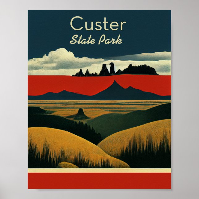 Custer Staat Park Minimalistisch Poster (Vorne)