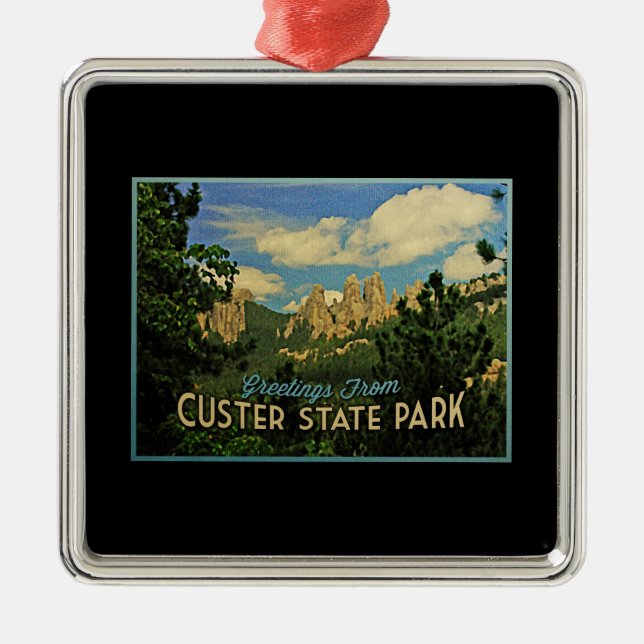 Custer Staat Park Ornament Aus Metall (Vorne)