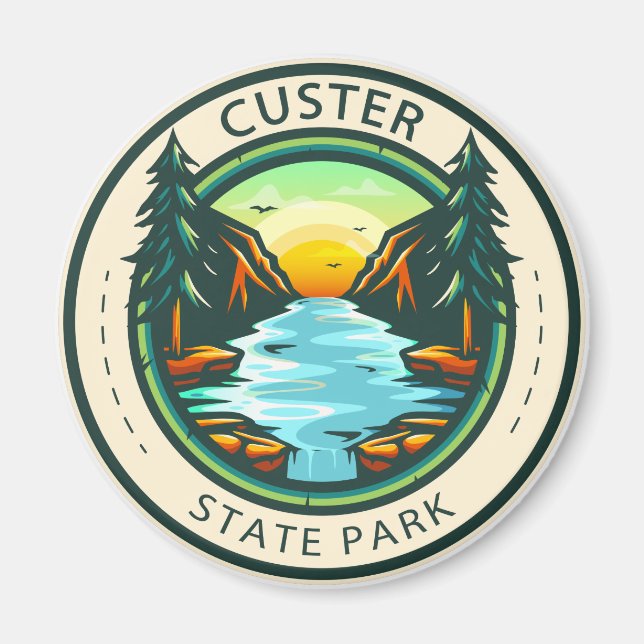 Custer Staat Park South Dakota Abzeichen Magnet (Vorne)