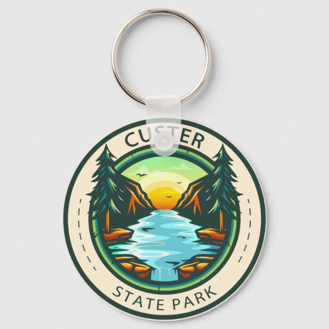Custer Staat Park South Dakota Abzeichen Schlüsselanhänger (Vorderseite)