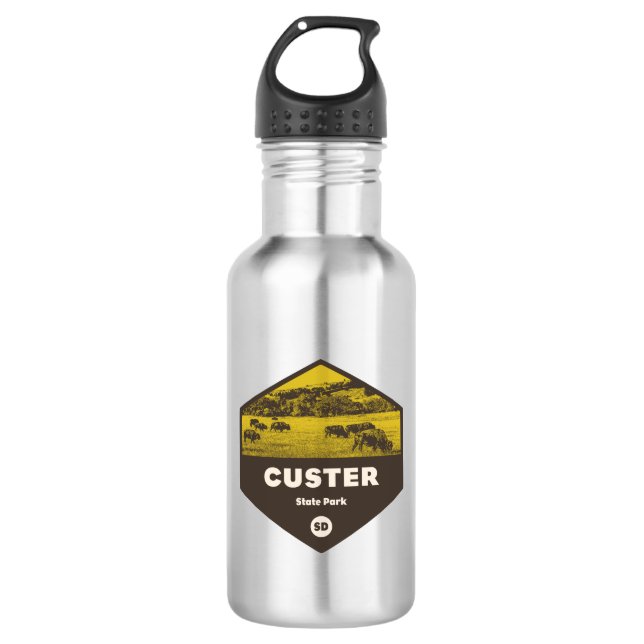 Custer Staat Park South Dakota Edelstahlflasche (Vorderseite)