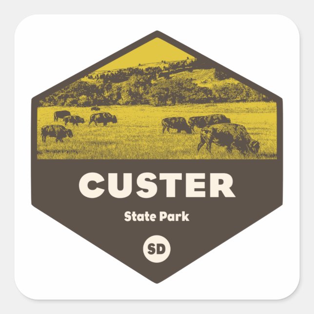 Custer Staat Park South Dakota Quadratischer Aufkleber (Vorderseite)
