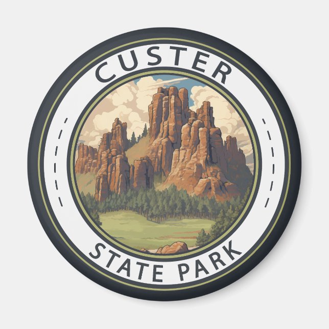 Custer Staat Park South Dakota Wandern Vintag Magnet (Vorne)