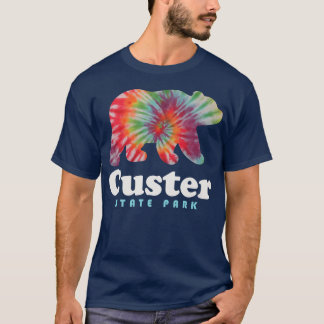 Custer Staat Park Wanderbär Gefärbte Krawatte T-Shirt
