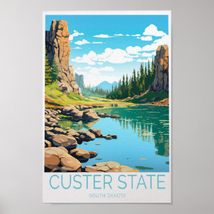 Custer Staat South Dakota Custom Travel Poster