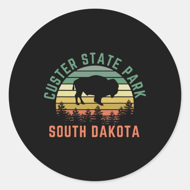 Custer State Park  Runder Aufkleber (Vorderseite)