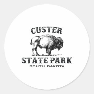Custer State Park South Dakota Amerikanischer Biso Runder Aufkleber