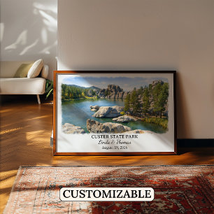 Custer State Park South Dakota Poster, Aquarell Poster