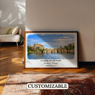 Custer State Park South Dakota Poster, Aquarell Poster