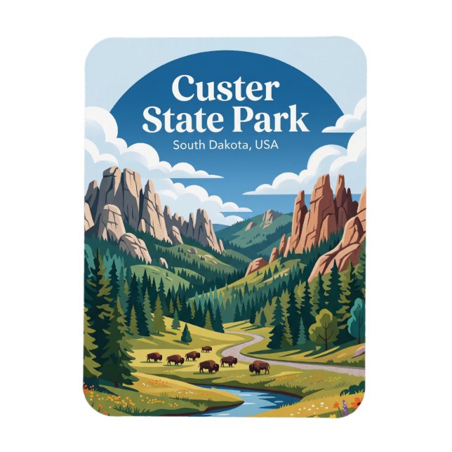 Custer State Park USA Magnet (Vertikal)