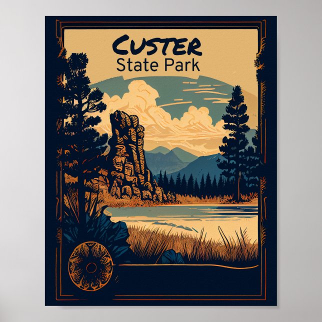 Custer State Park Vintage Poster (Vorne)