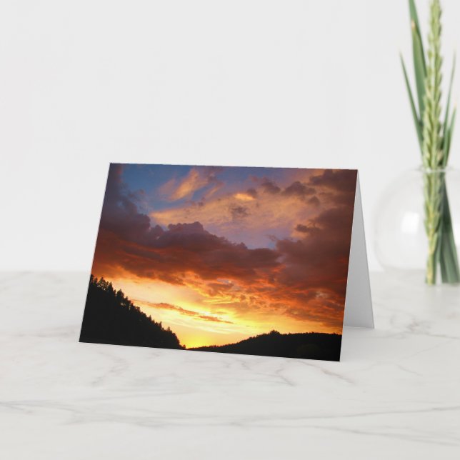 Custers letzte Sonnenaufgang-Gruß-Karte Karte (Vorderseite)