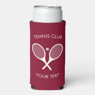 Custimizable Modern Burgundy White Tennis Racket Selters Dosenkühler