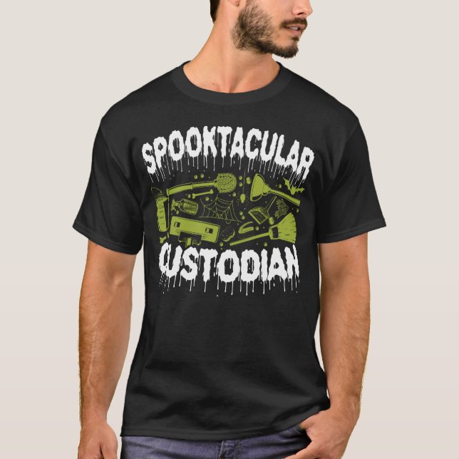 Custodian Janitor Spooktacular Custodian Halloween T-Shirt (Vorderseite)