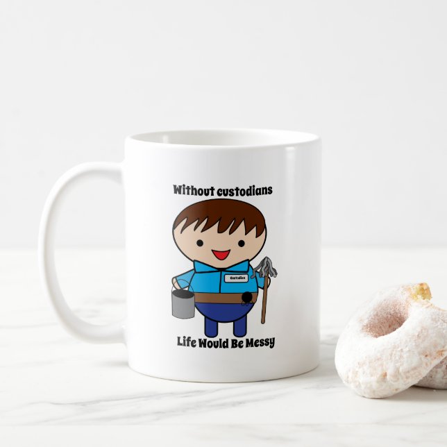 Custodian Janitor Wertschätzung Funny Personalize Kaffeetasse (Mit Donut)