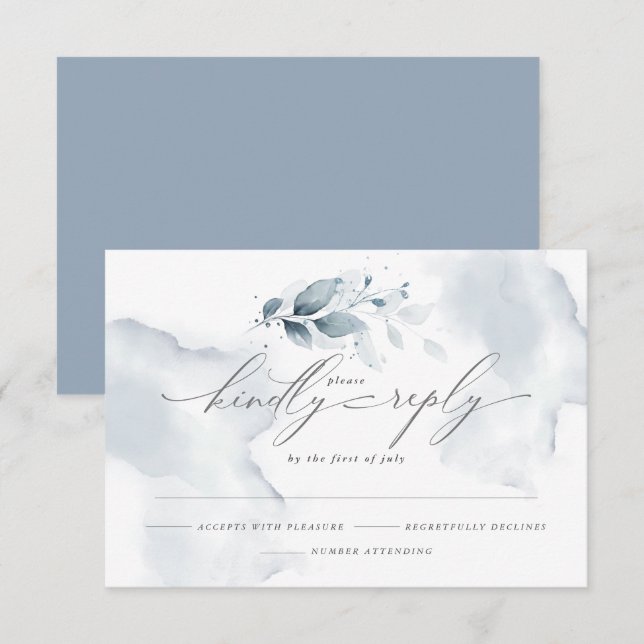 Custom2 Shelby RSVP Watercolor Folio Dusty Blue (Devant / Derrière)