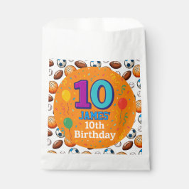 Custom 10. Geburtstag Sportthema Geschenktütchen
