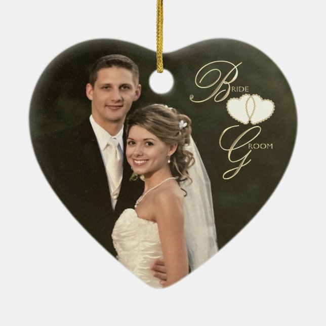 Custom - 10th Onyx Photo Wedding Anniversary Photo Keramik Ornament (Hinten)