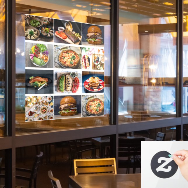 Custom 12 Business Foto Collage Food Restaurants Fensteraufkleber (Restaurantfenster)