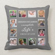Custom 12 Foto Collage Grandchildren Zitat Grau